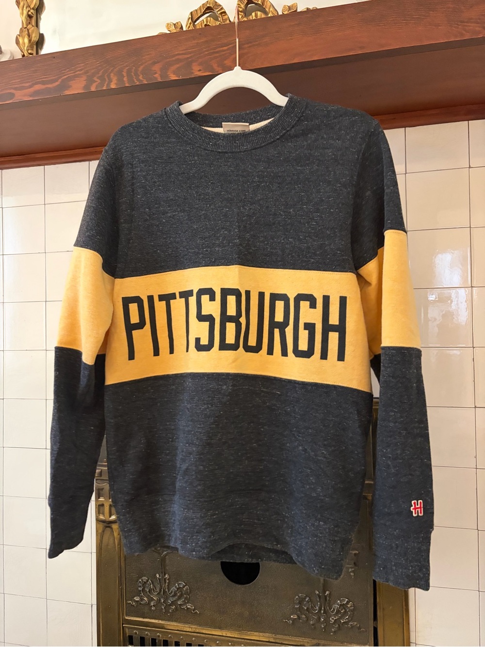 HOMAGE Pittsburgh Crewneck Sweater - Black & Yellow